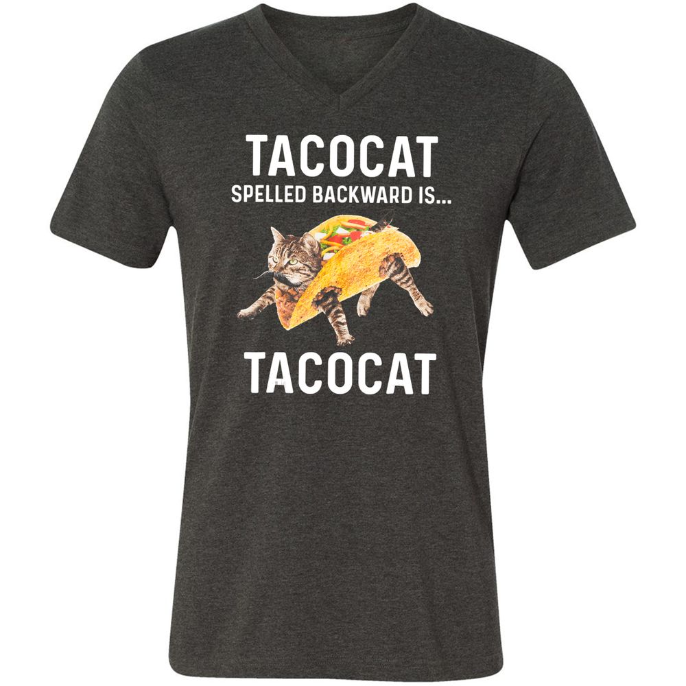 Unisex V-Neck T-Shirt - A3UZUB96 - Dark Grey Heather - 8