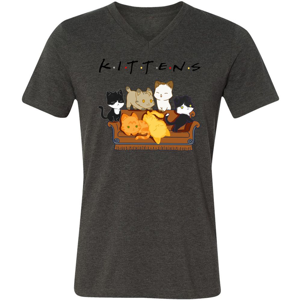 Unisex V-Neck T-Shirt - GD46DACM - Dark Grey Heather - 8