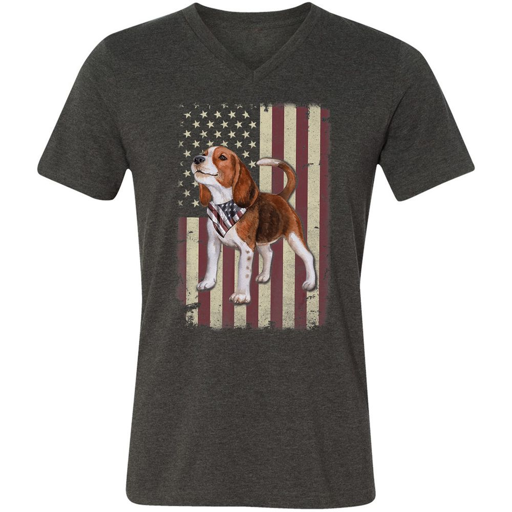 Unisex V-Neck T-Shirt - YDWD5GG3 - Dark Grey Heather - 8