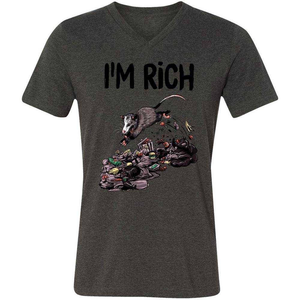 Unisex V-Neck T-Shirt - 4VMEHF7Z - Dark Grey Heather - 8