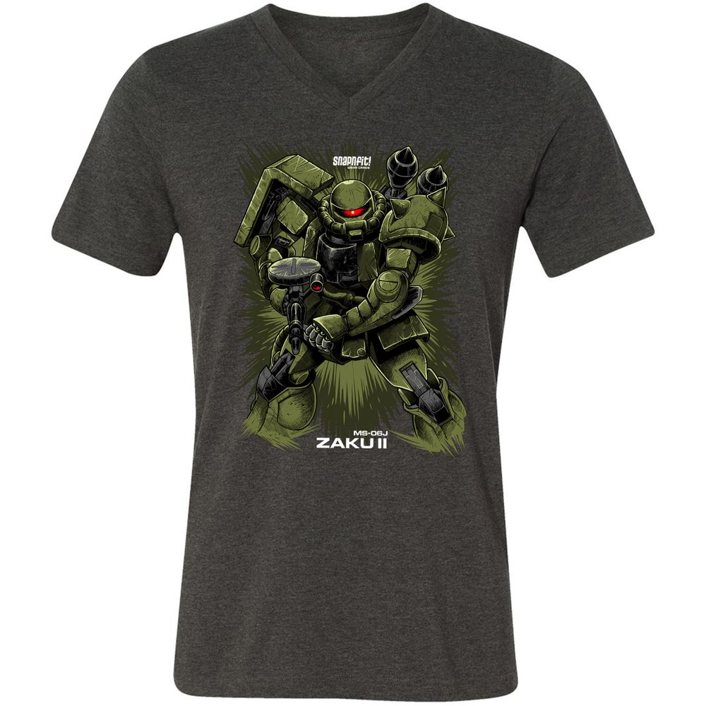 Unisex V-Neck T-Shirt - X85NZQ89 - Dark Grey Heather - 8