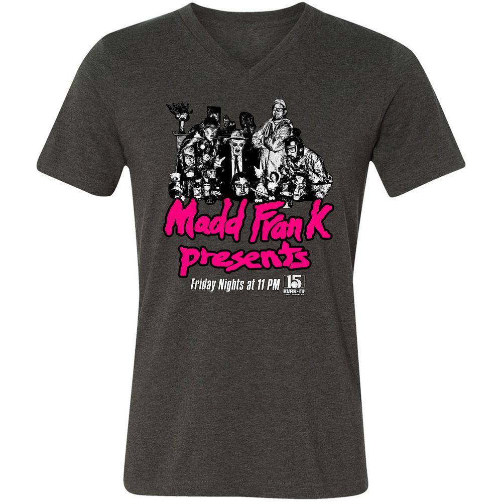 Unisex V-Neck T-Shirt - KQ1QJ6K8 - Dark Grey Heather - 8