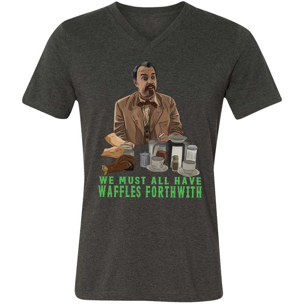 Unisex V-Neck T-Shirt - S9KFU46Y - Dark Grey Heather - 8