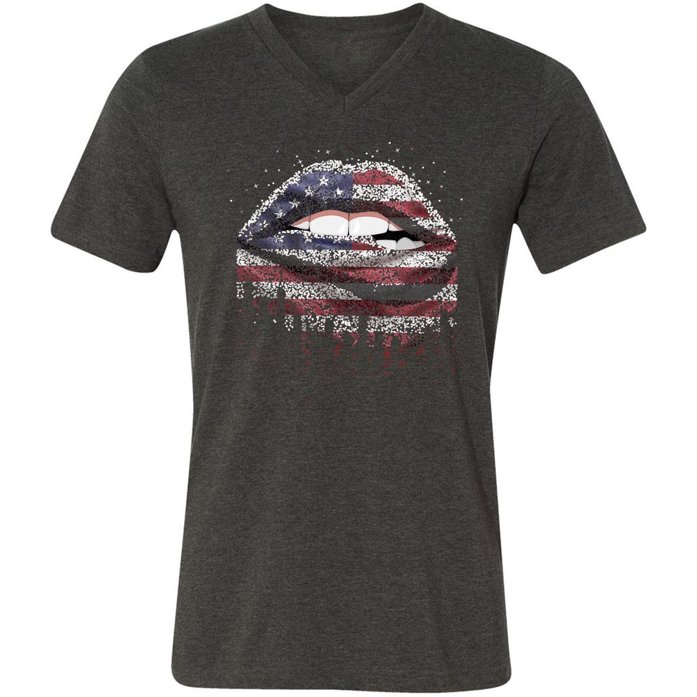 Unisex V-Neck T-Shirt - VAPHYMMY - Dark Grey Heather - 8