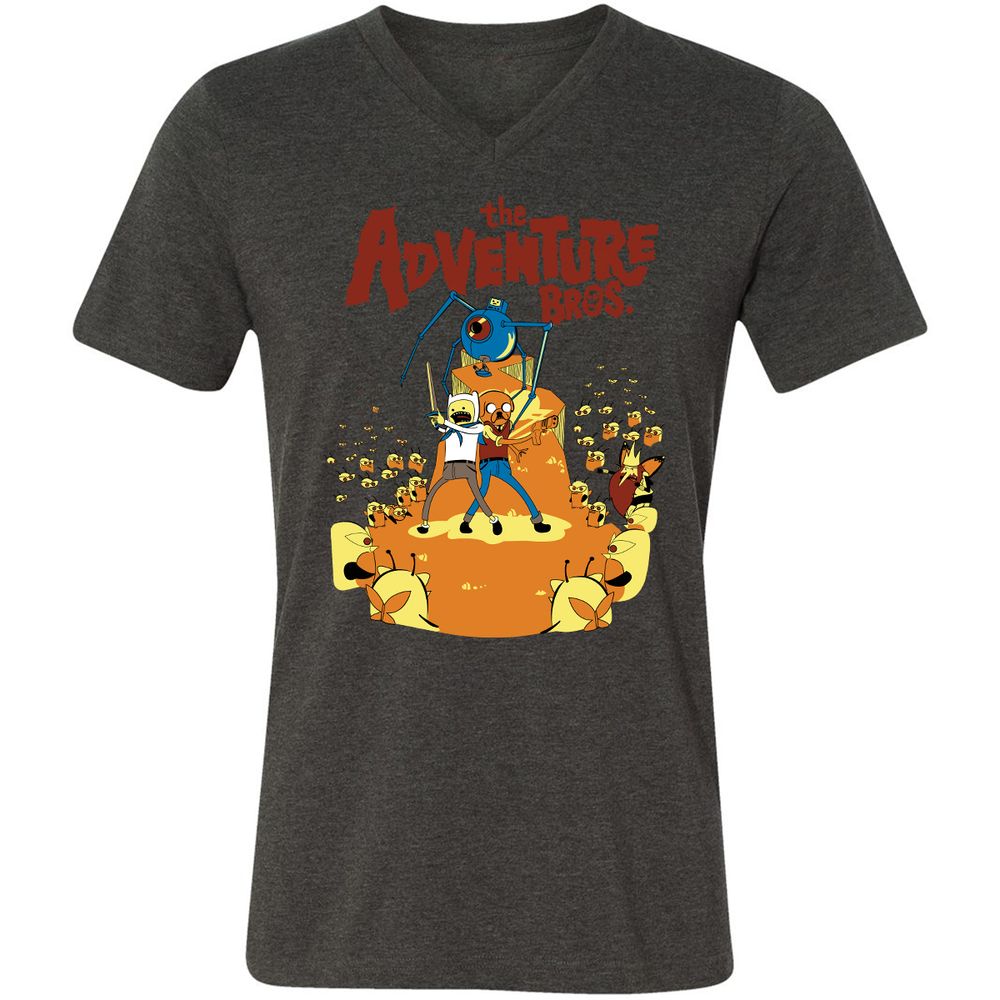 Unisex V-Neck T-Shirt - 6MTN8LAS - Dark Grey Heather - 8
