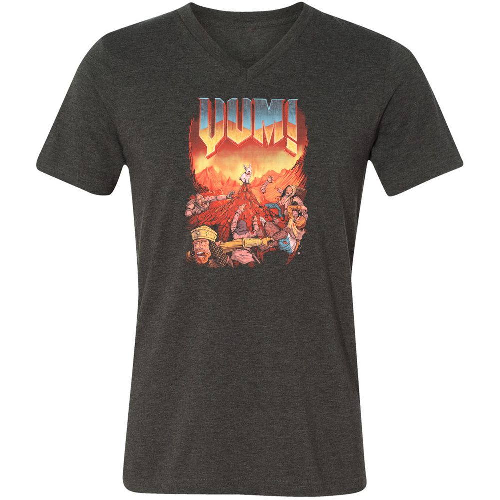 Unisex V-Neck T-Shirt - G9UGDK9P - Dark Grey Heather - 8