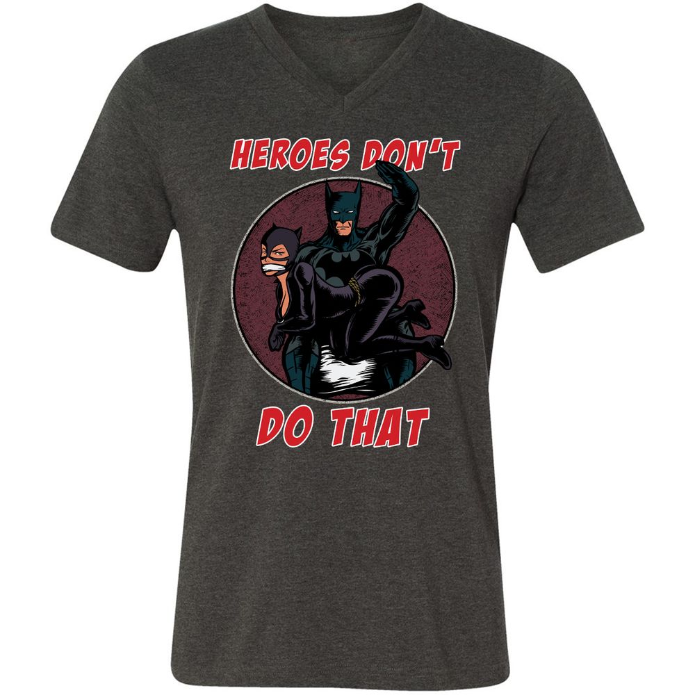 Unisex V-Neck T-Shirt - 69MNRHJ6 - Dark Grey Heather - 8