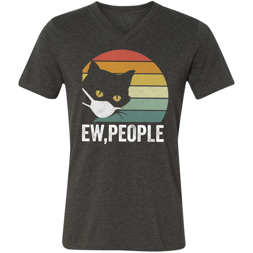 Unisex V-Neck T-Shirt - 89UZW9LN - Dark Grey Heather - 8