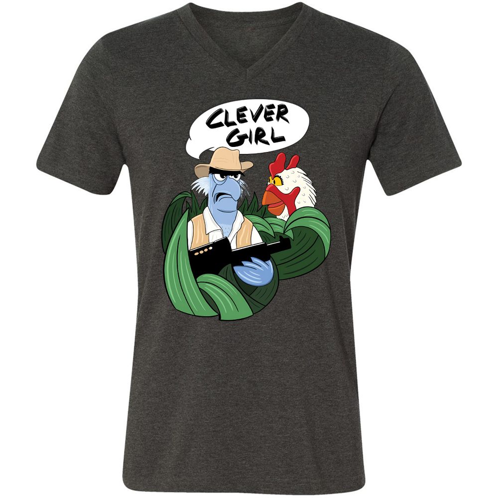 Unisex V-Neck T-Shirt - ZTP5KQZD - Dark Grey Heather - 8