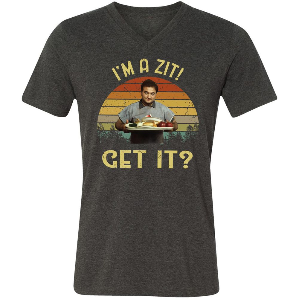 Unisex V-Neck T-Shirt - PFFD42LY - Dark Grey Heather - 8