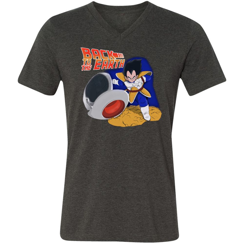 Unisex V-Neck T-Shirt - 289FLMDM - Dark Grey Heather - 8