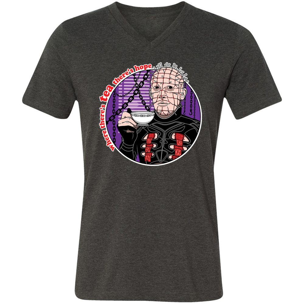 Unisex V-Neck T-Shirt - XD9D9L34 - Dark Grey Heather - 8