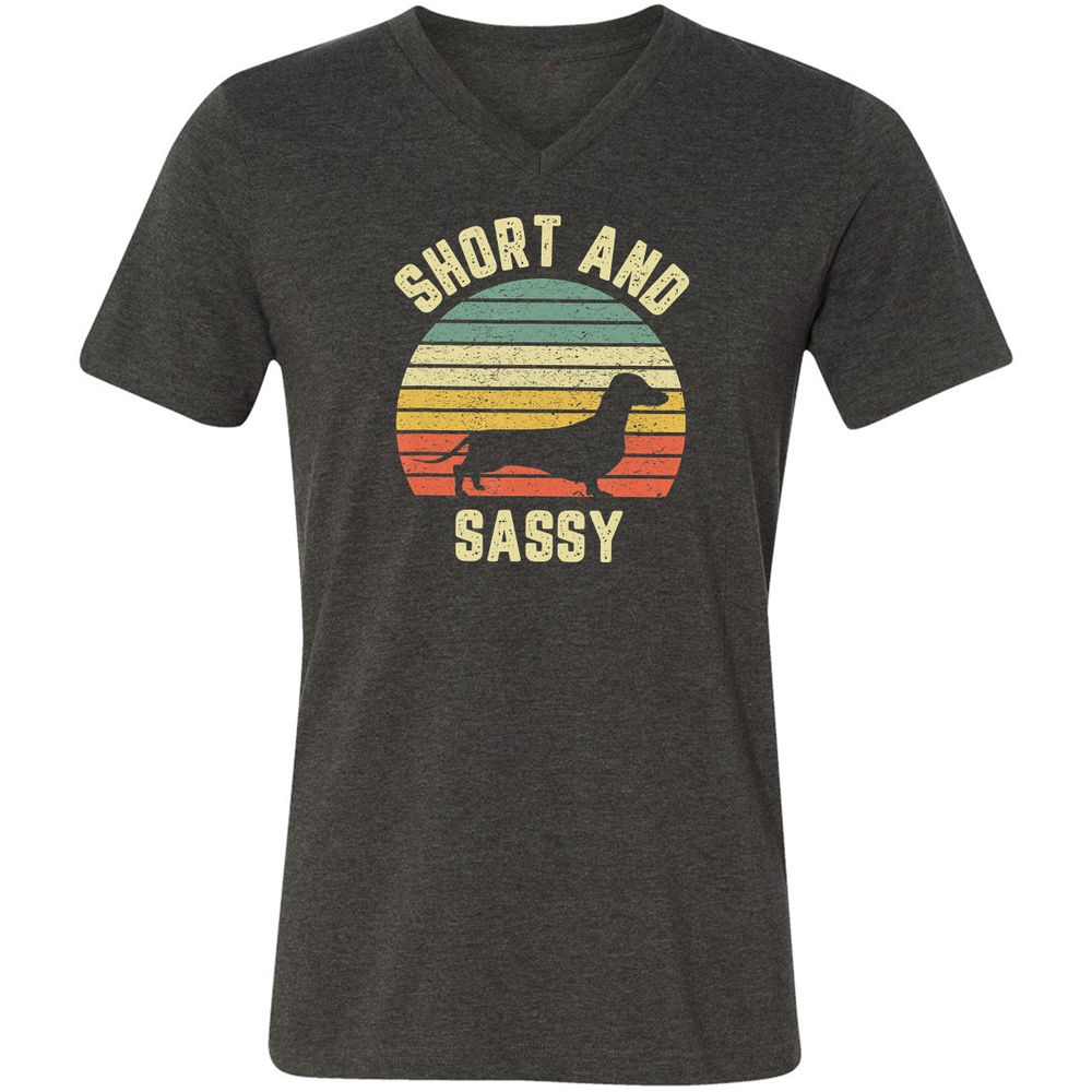 Unisex V-Neck T-Shirt - XU1HRA42 - Dark Grey Heather - 8