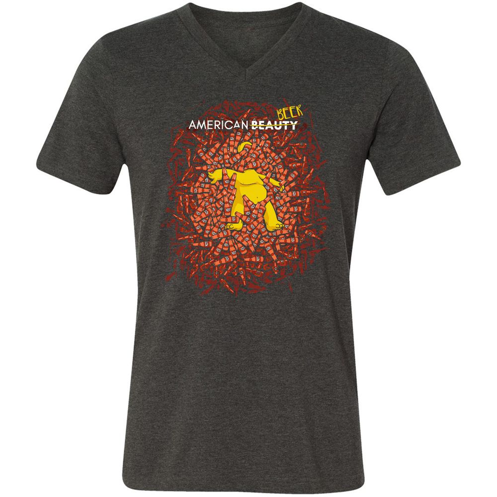 Unisex V-Neck T-Shirt - K9KWGCDF - Dark Grey Heather - 8