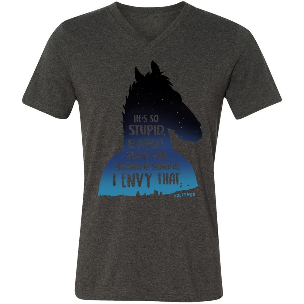 Unisex V-Neck T-Shirt - B4GKALSB - Dark Grey Heather - 8