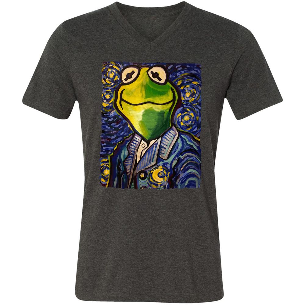 Unisex V-Neck T-Shirt - 6FKS3H8N - Dark Grey Heather - 8