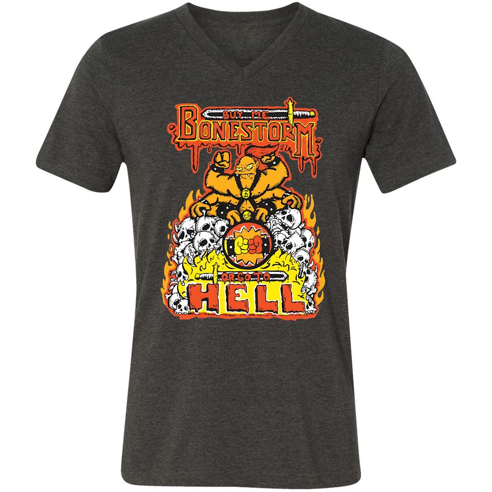 Unisex V-Neck T-Shirt - X4Y1QR2M - Dark Grey Heather - 8