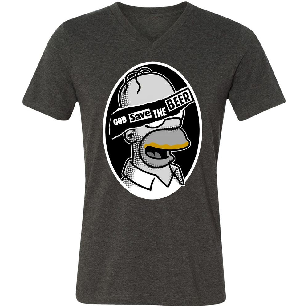 Unisex V-Neck T-Shirt - LUZ5T3XA - Dark Grey Heather - 8