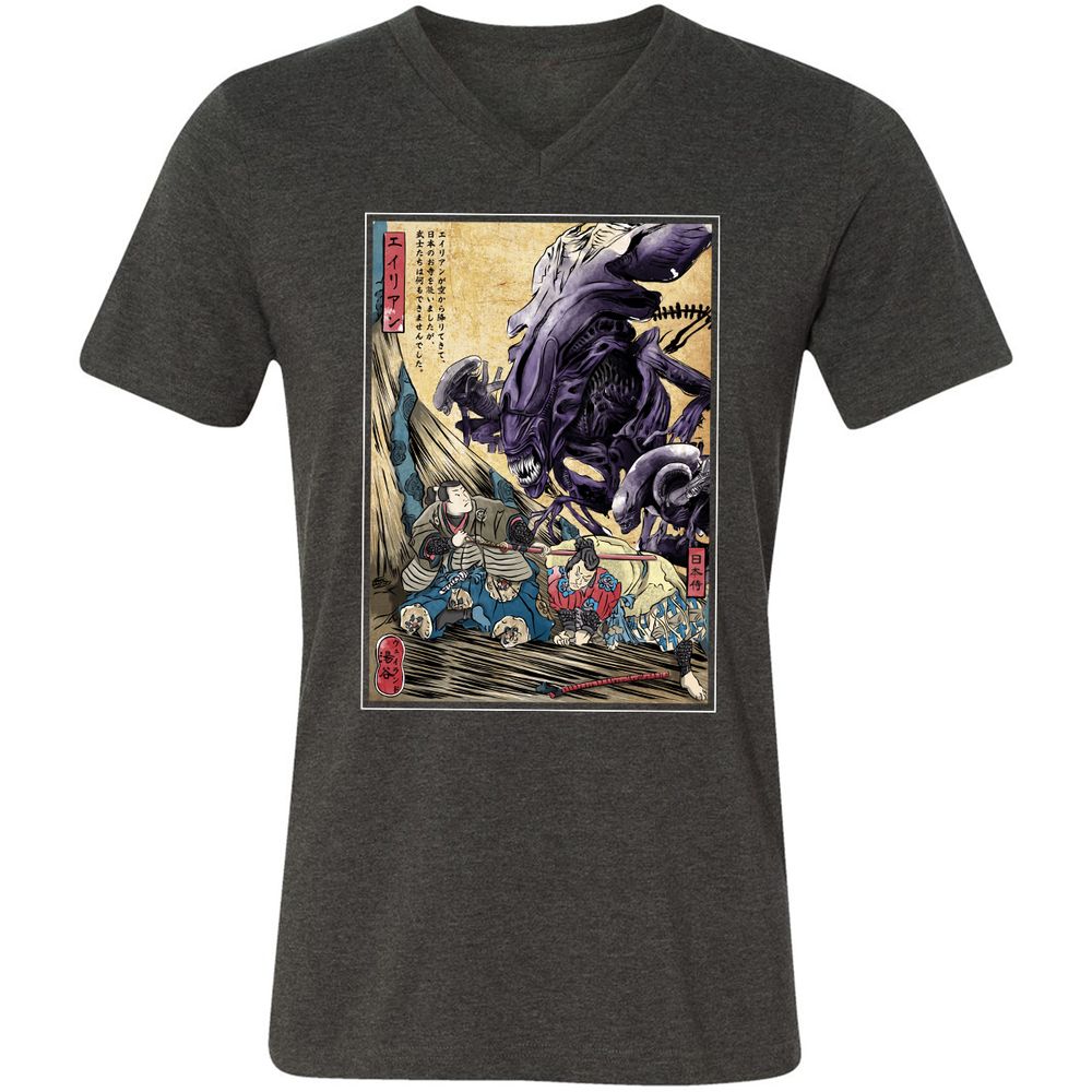 Unisex V-Neck T-Shirt - T66RFLWZ - Dark Grey Heather - 8