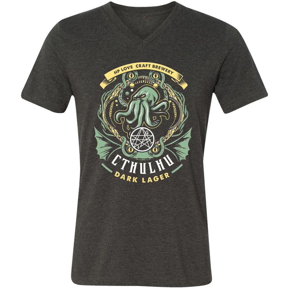 Unisex V-Neck T-Shirt - WTNN8CLH - Dark Grey Heather - 8