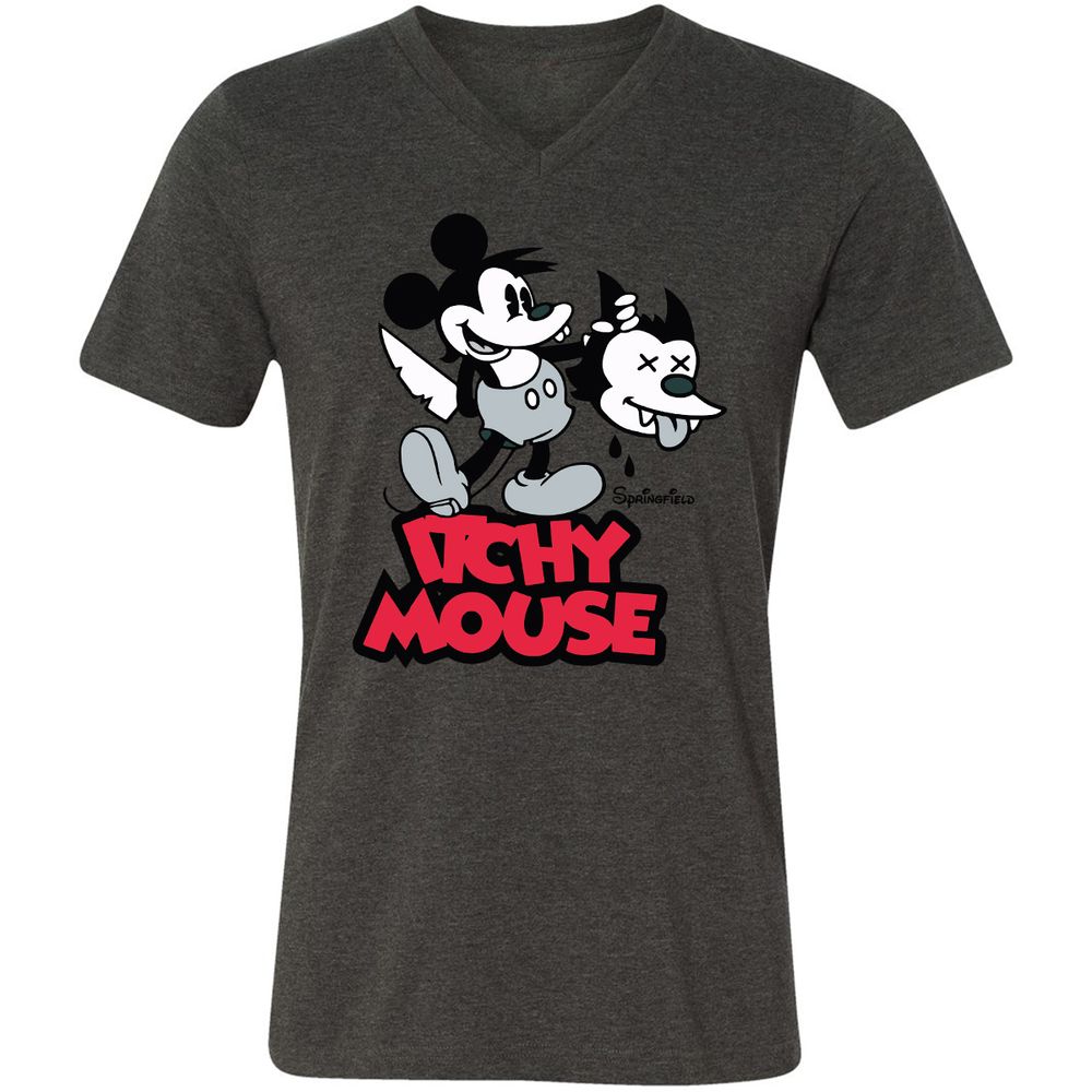 Unisex V-Neck T-Shirt - R846X8HA - Dark Grey Heather - 8
