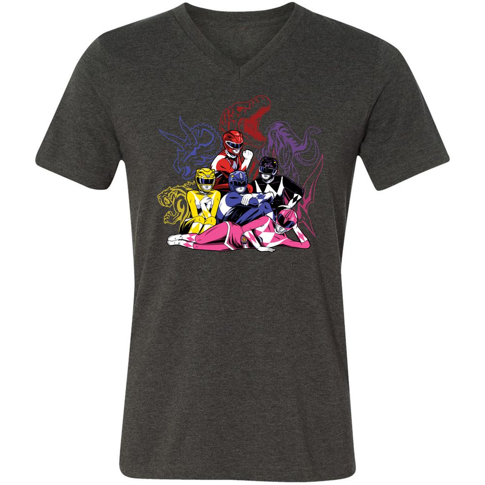 Unisex V-Neck T-Shirt - QYUWJPCK - Dark Grey Heather - 8