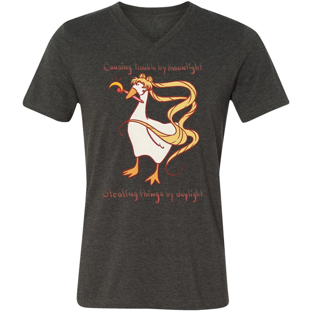 Unisex V-Neck T-Shirt - ZKGMHG1G - Dark Grey Heather - 8