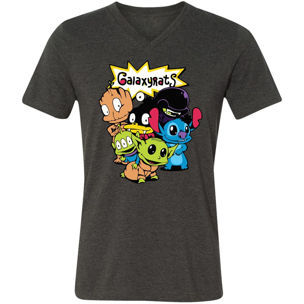 Unisex V-Neck T-Shirt - 89A7M179 - Dark Grey Heather - 8
