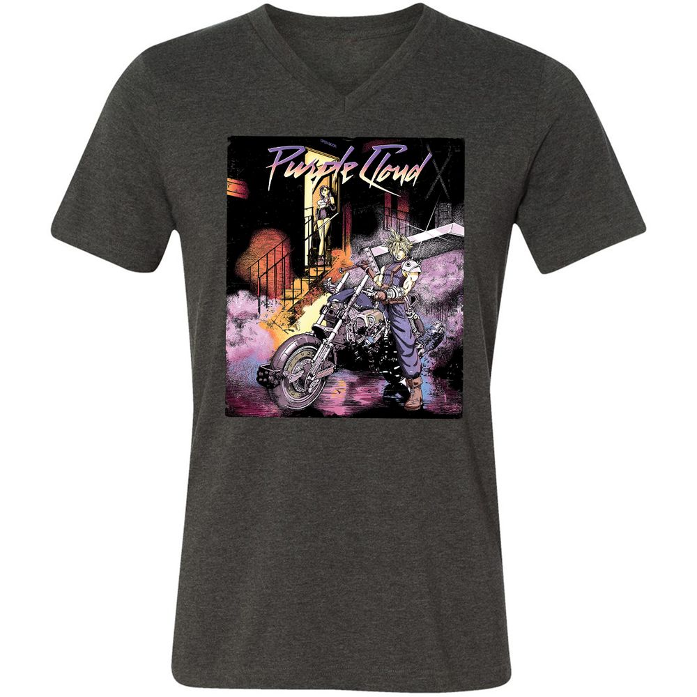 Unisex V-Neck T-Shirt - 7CMVHTGE - Dark Grey Heather - 8