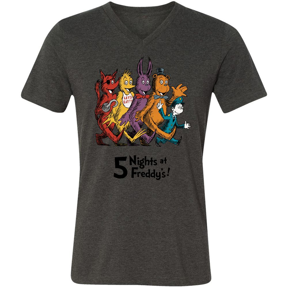 Unisex V-Neck T-Shirt - 4DP7TE5N - Dark Grey Heather - 8