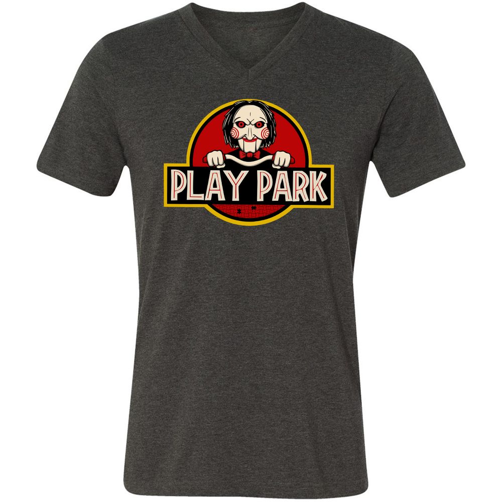 Unisex V-Neck T-Shirt - FEU412DD - Dark Grey Heather - 8