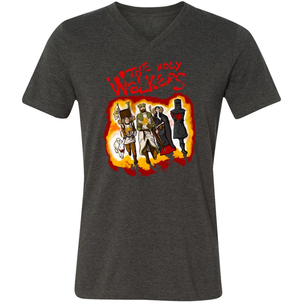 Unisex V-Neck T-Shirt - D8G7JVLV - Dark Grey Heather - 8