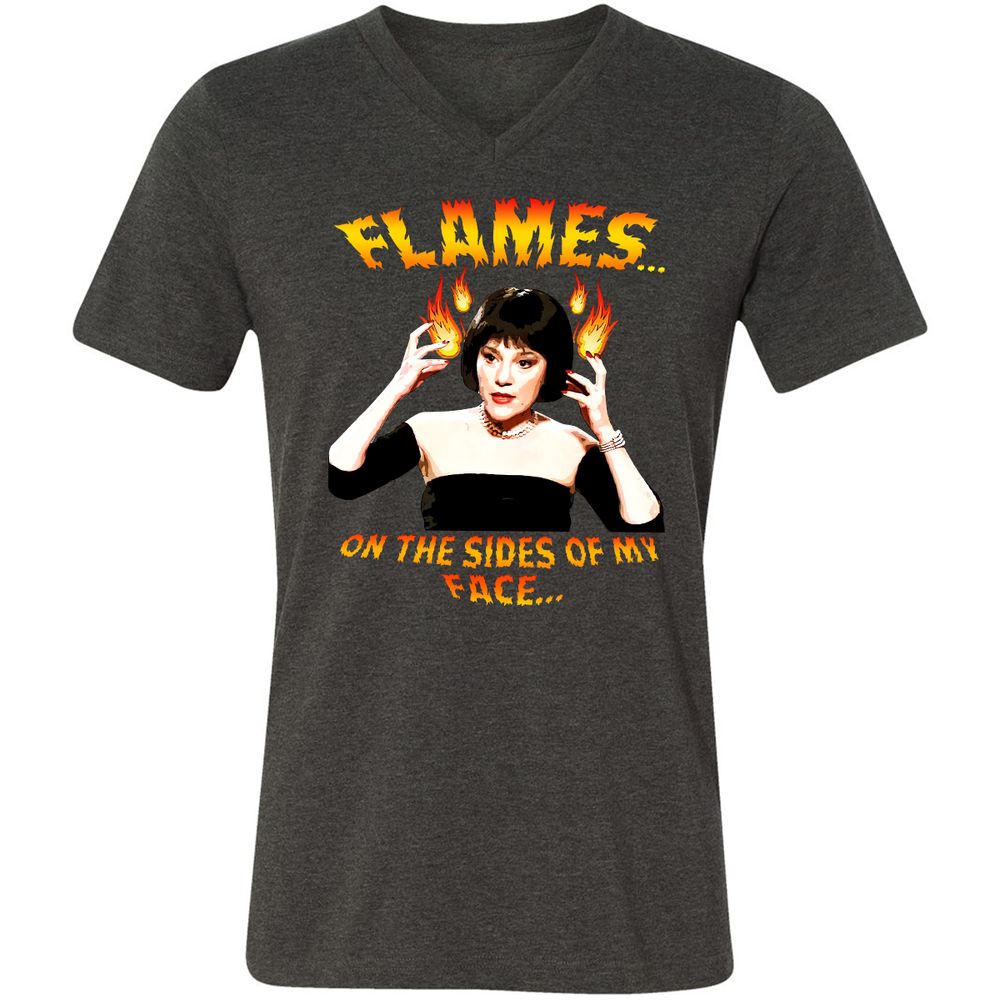 Unisex V-Neck T-Shirt - ZEMMHUQF - Dark Grey Heather - 8