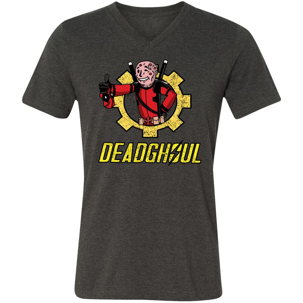 Unisex V-Neck T-Shirt - QWP3K85C - Dark Grey Heather - 8