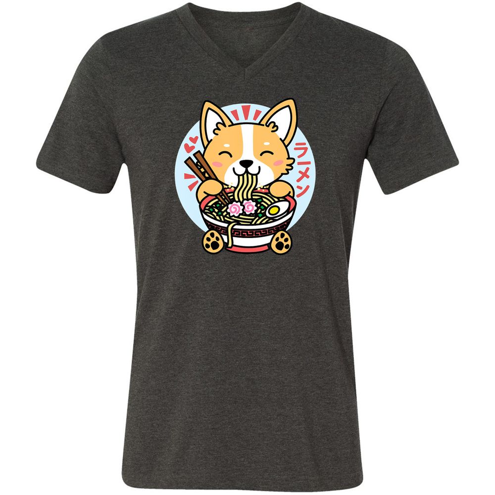 Unisex V-Neck T-Shirt - 6H2FKG3E - Dark Grey Heather - 8
