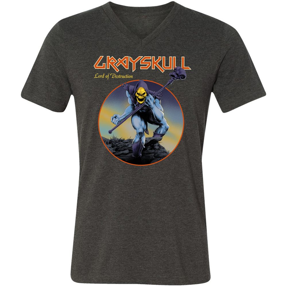 Unisex V-Neck T-Shirt - 84FZCFUN - Dark Grey Heather - 8