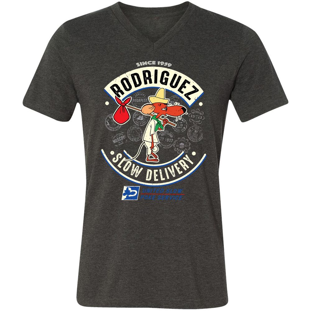 Unisex V-Neck T-Shirt - EJFHH1FP - Dark Grey Heather - 8