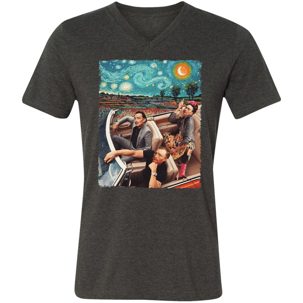 Unisex V-Neck T-Shirt - 3CML4UKD - Dark Grey Heather - 8