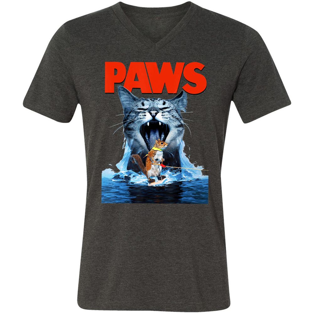 Unisex V-Neck T-Shirt - C9VJ5AGC - Dark Grey Heather - 8