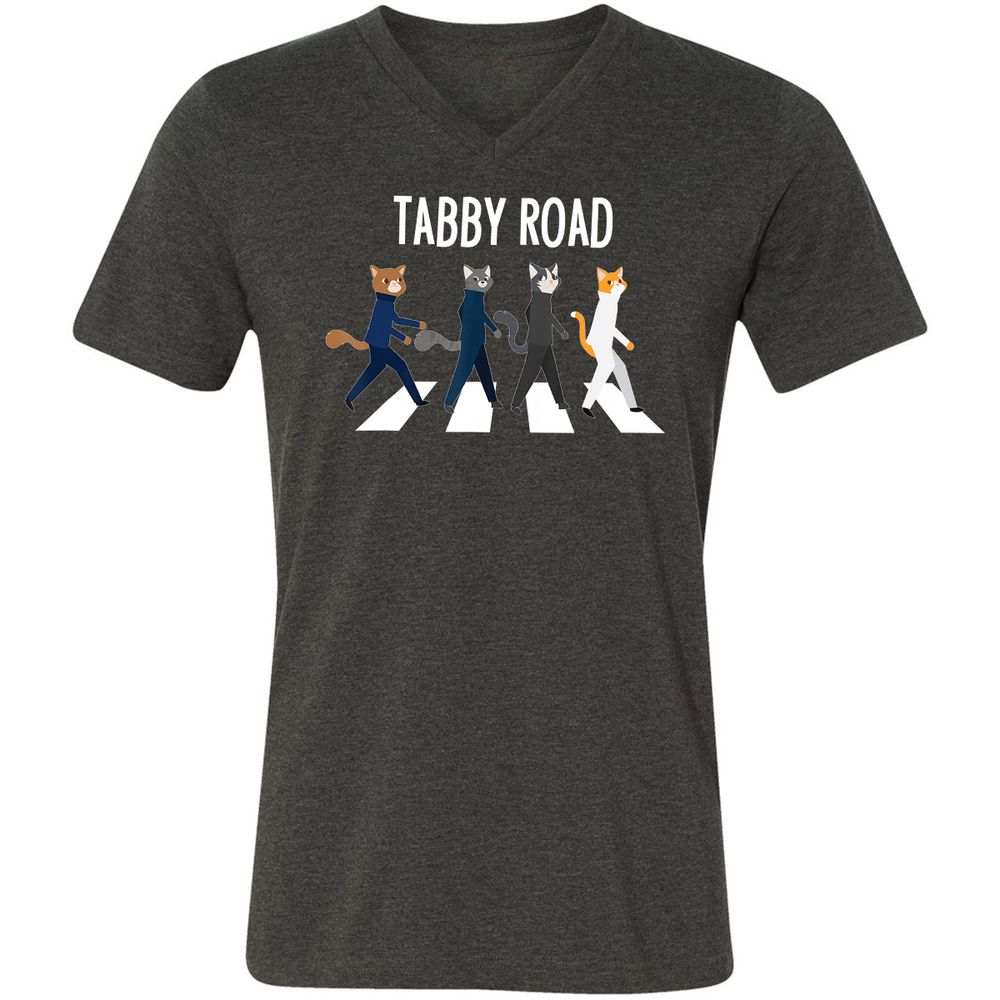 Unisex V-Neck T-Shirt - VYXQFX4R - Dark Grey Heather - 8