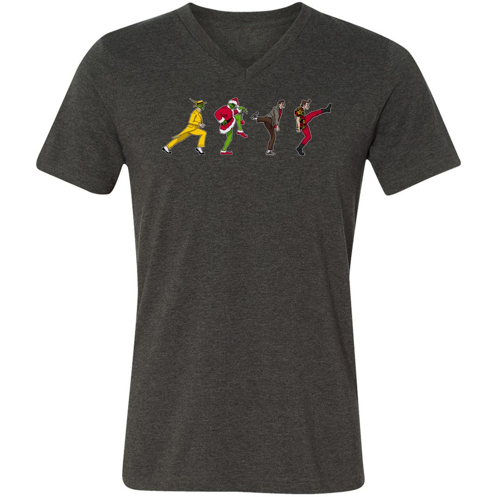 Unisex V-Neck T-Shirt - 8WZADCNJ - Dark Grey Heather - 8