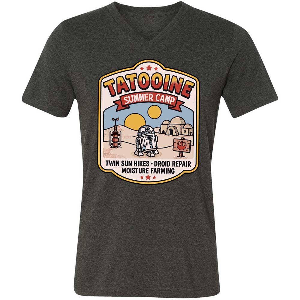 Unisex V-Neck T-Shirt - DC97NUJE - Dark Grey Heather - 8