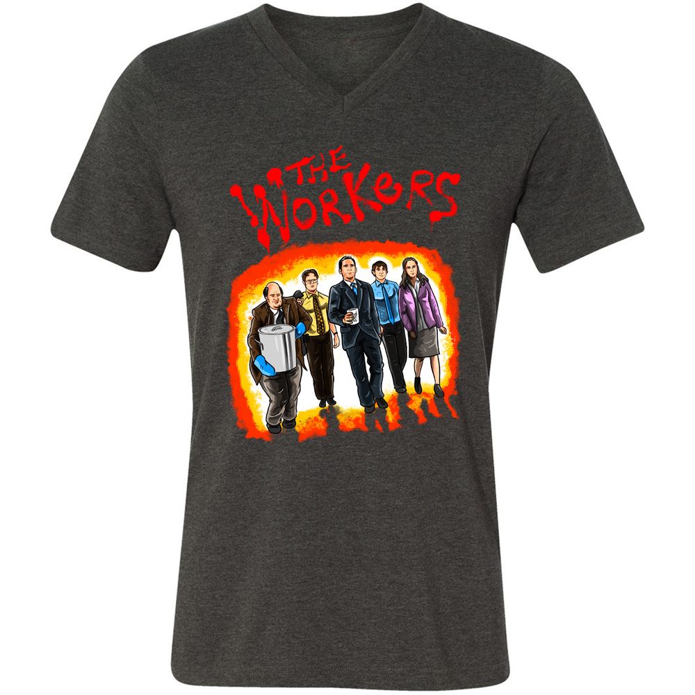 Unisex V-Neck T-Shirt - GPRF7D66 - Dark Grey Heather - 8