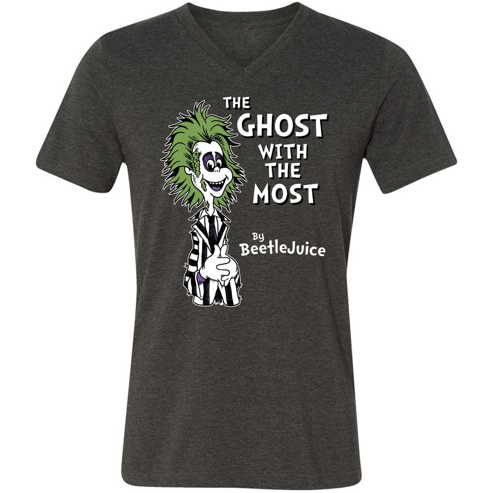 Unisex V-Neck T-Shirt - KJ3DHMXP - Dark Grey Heather - 8