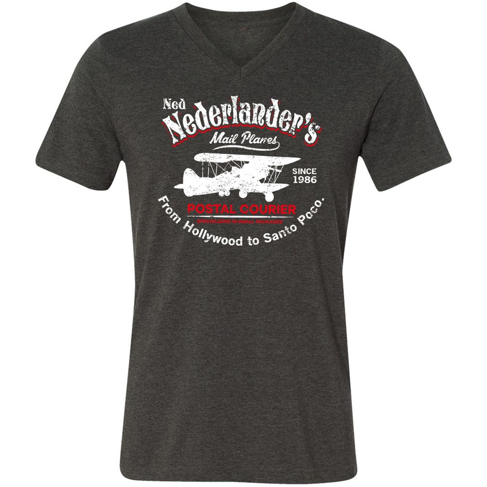 Unisex V-Neck T-Shirt - KGC3GPL1 - Dark Grey Heather - 8