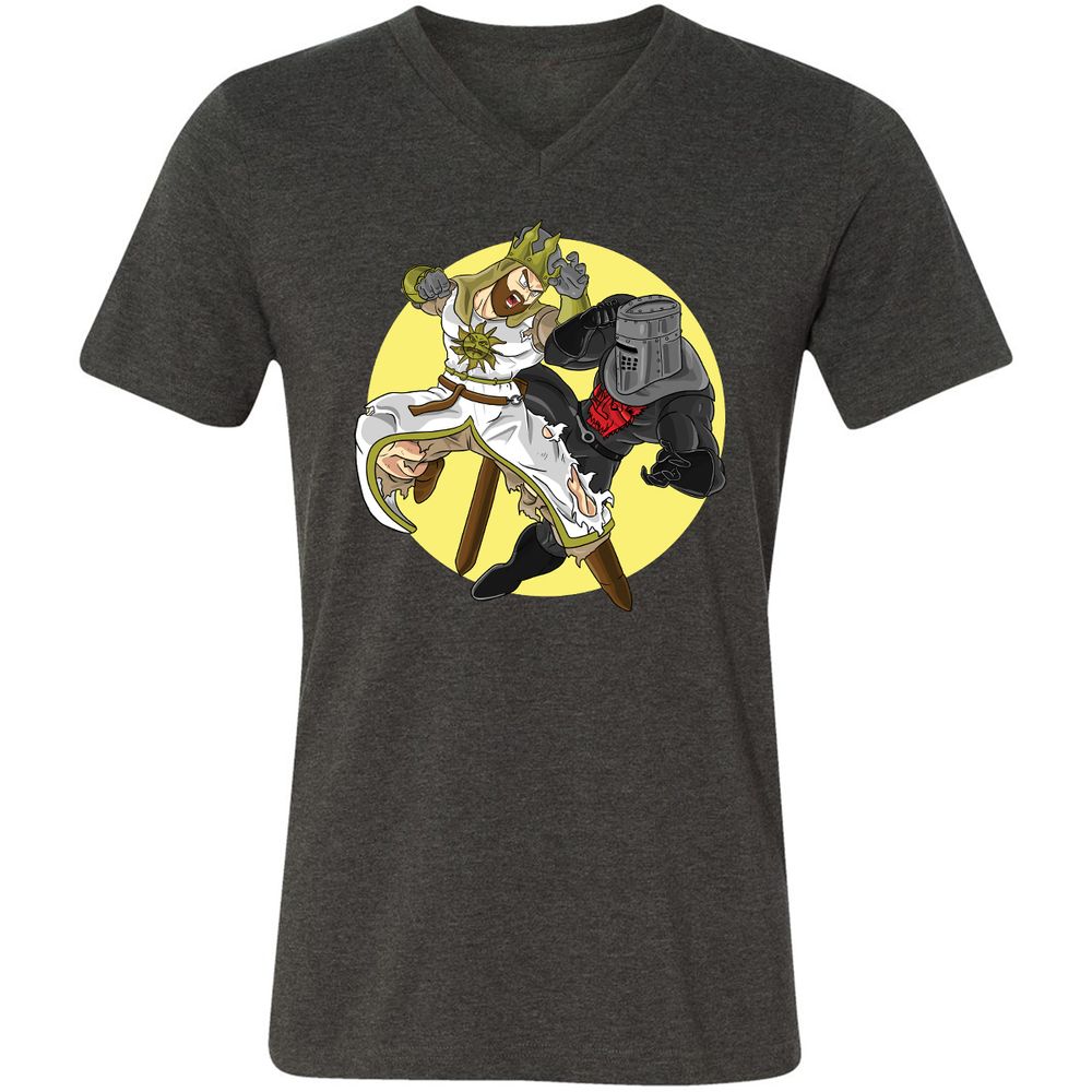 Unisex V-Neck T-Shirt - K7SDAG3S - Dark Grey Heather - 8