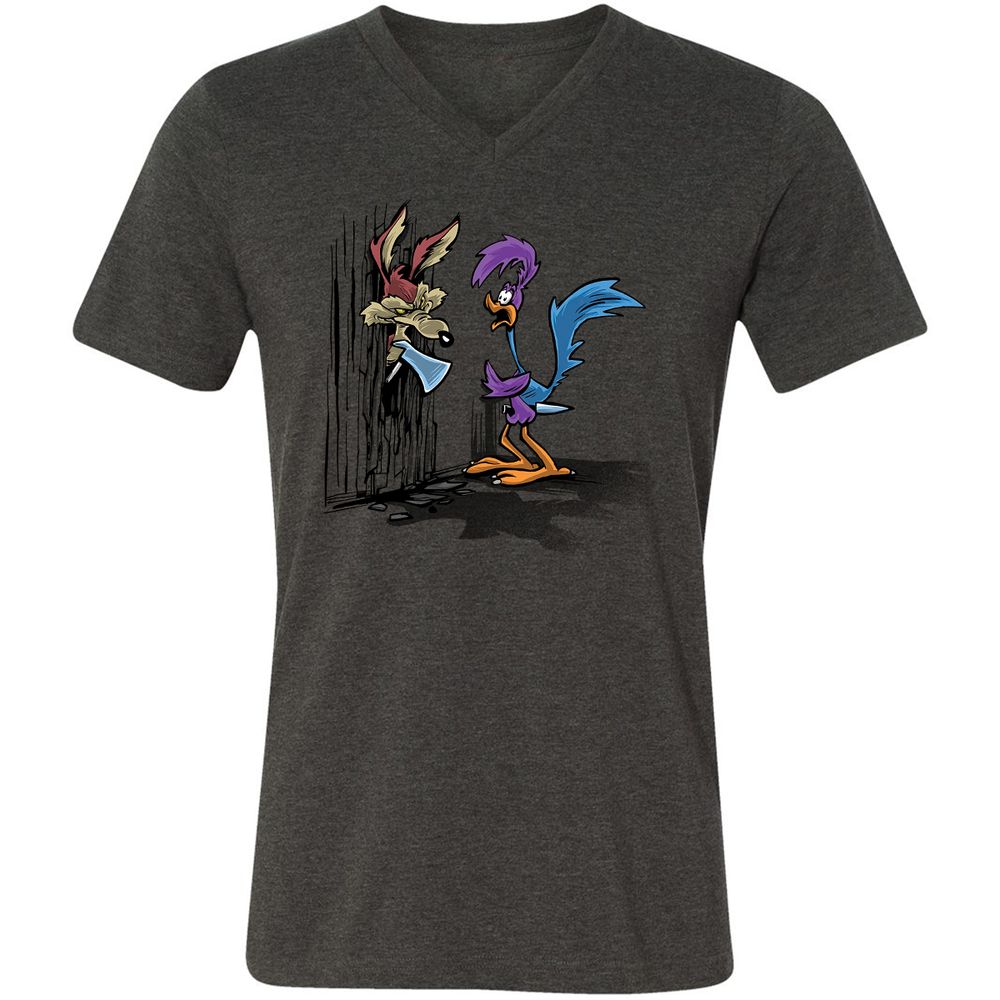 Unisex V-Neck T-Shirt - 45GNGDC7 - Dark Grey Heather - 8