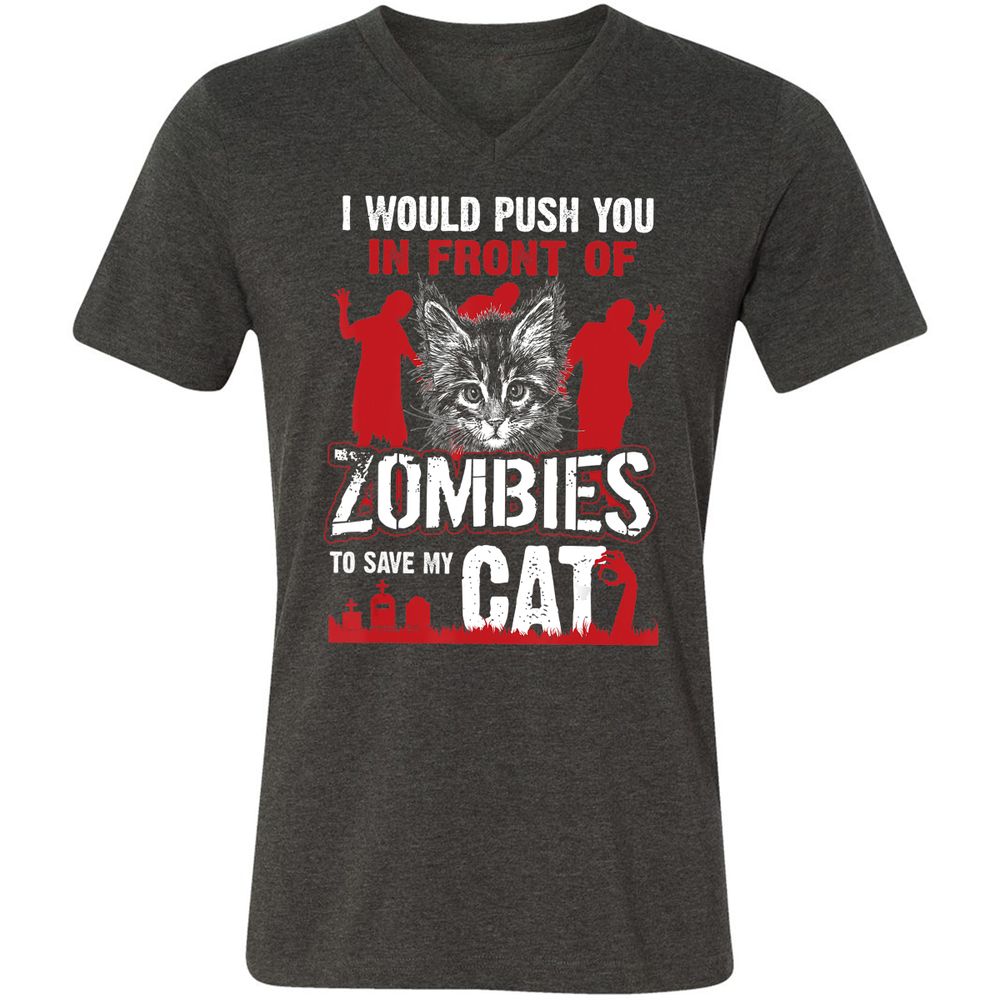 Unisex V-Neck T-Shirt - 77QDTDUV - Dark Grey Heather - 8