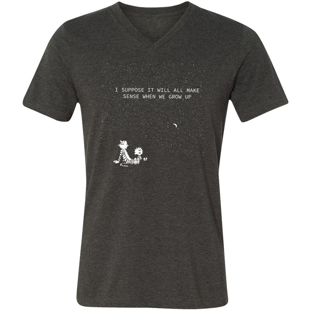 Calvin and Hobbes Stars - Dark Grey Heather - 8