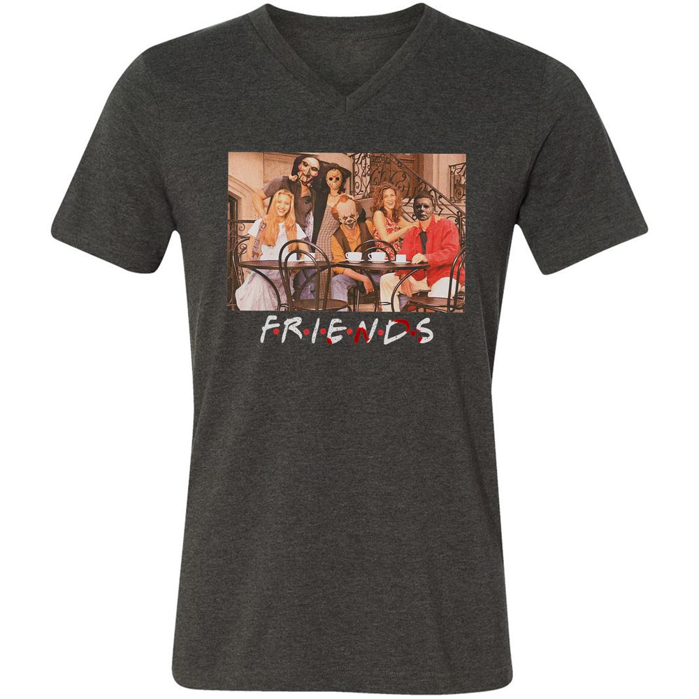 Unisex V-Neck T-Shirt - A5GZC4RV - Dark Grey Heather - 8